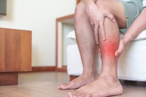picture of painful soreness in leg pain