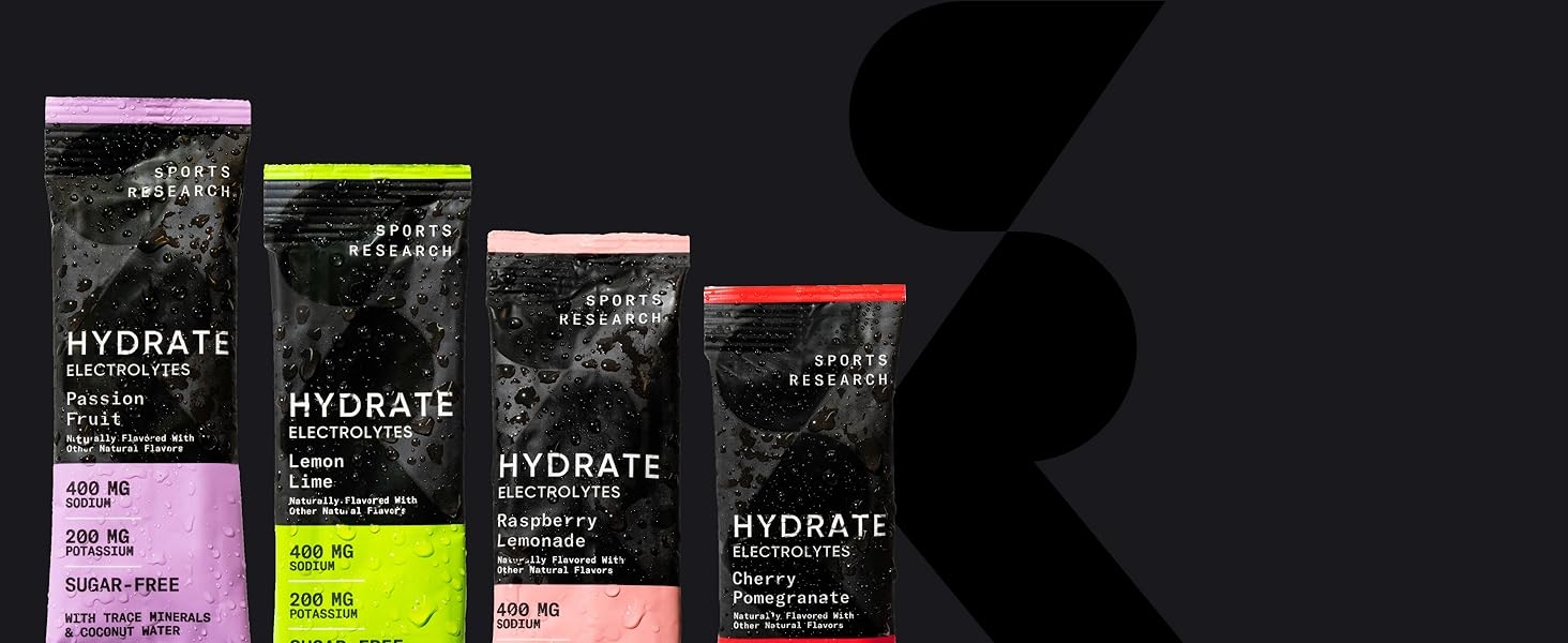 Hydrate SR Electrolytes various sugar free great flavor cherry lemon fruit raspberry berry Lime