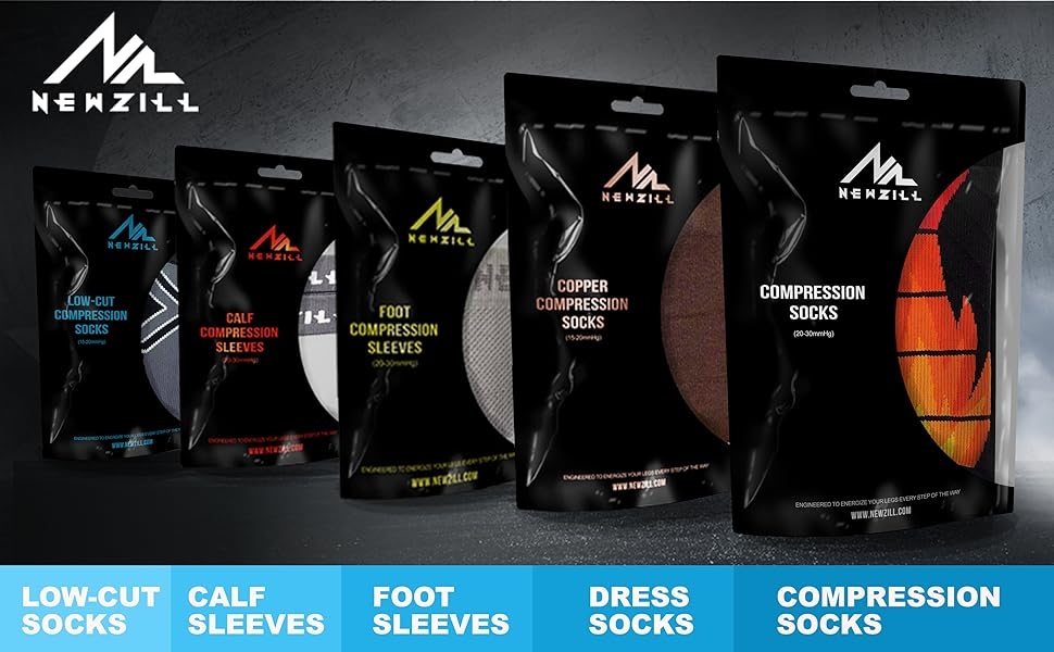 Newzill compression socks all product lines A+ product package 